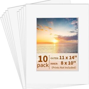 Set of 10 8x10 mats for 11x14 frame.